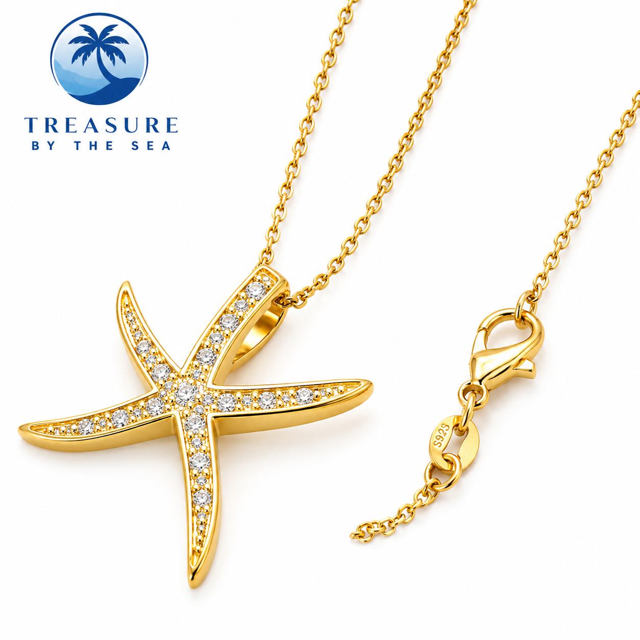 Sparkling Starfish Necklace