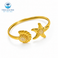 Starfish & Seashell Cuff Bangle