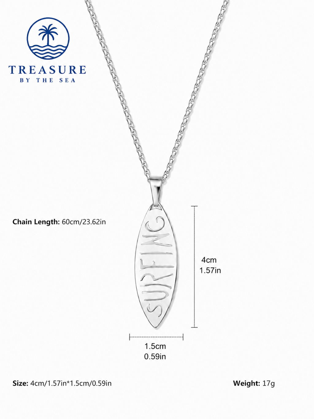 Surfing Pendant Necklace
