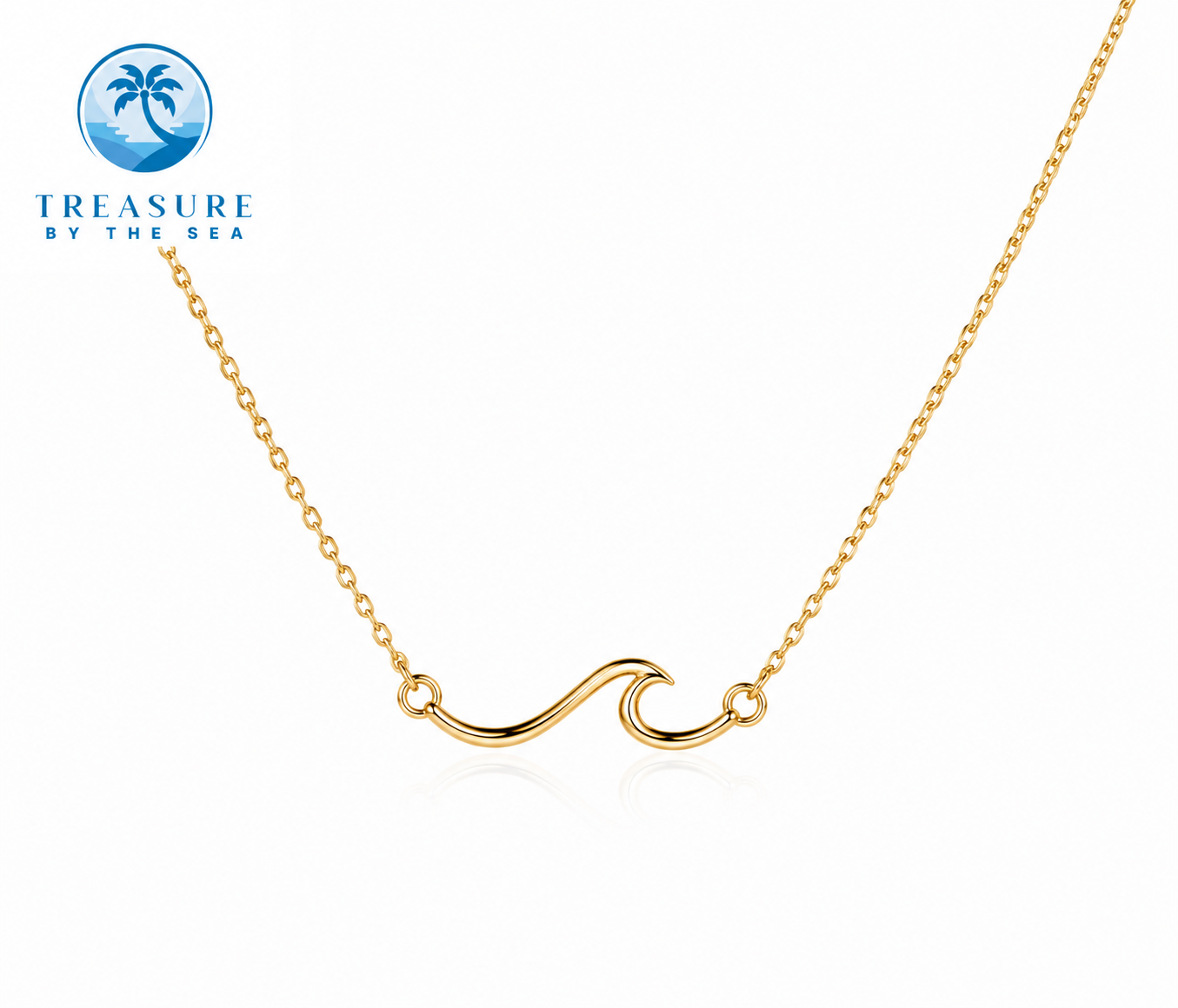 Ocean Wave Necklace Gold