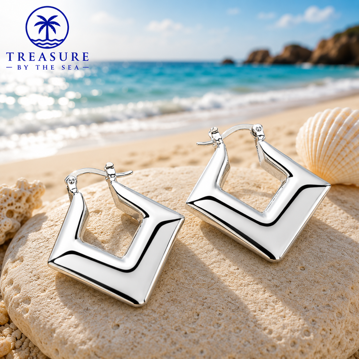 Sterling Silver Square Hoop Earrings