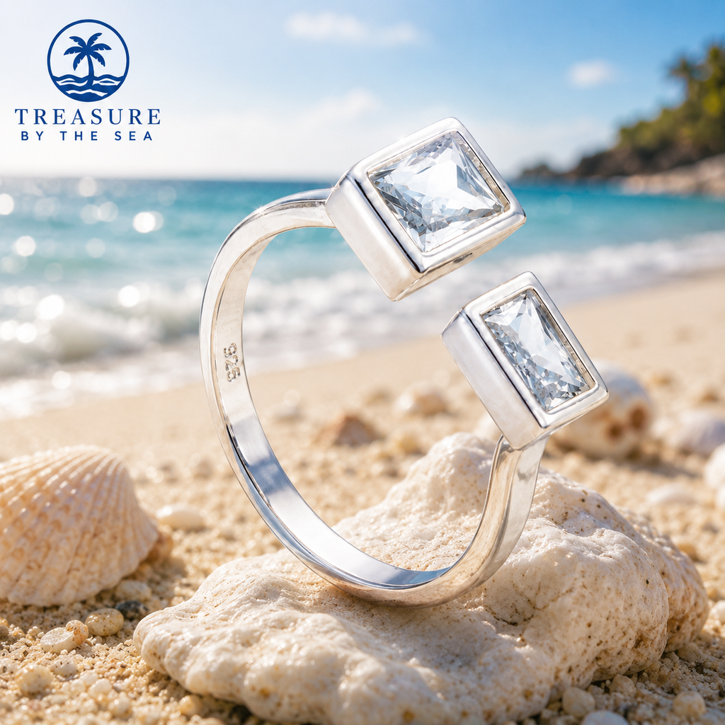Crystal Tide Ring Adjustable