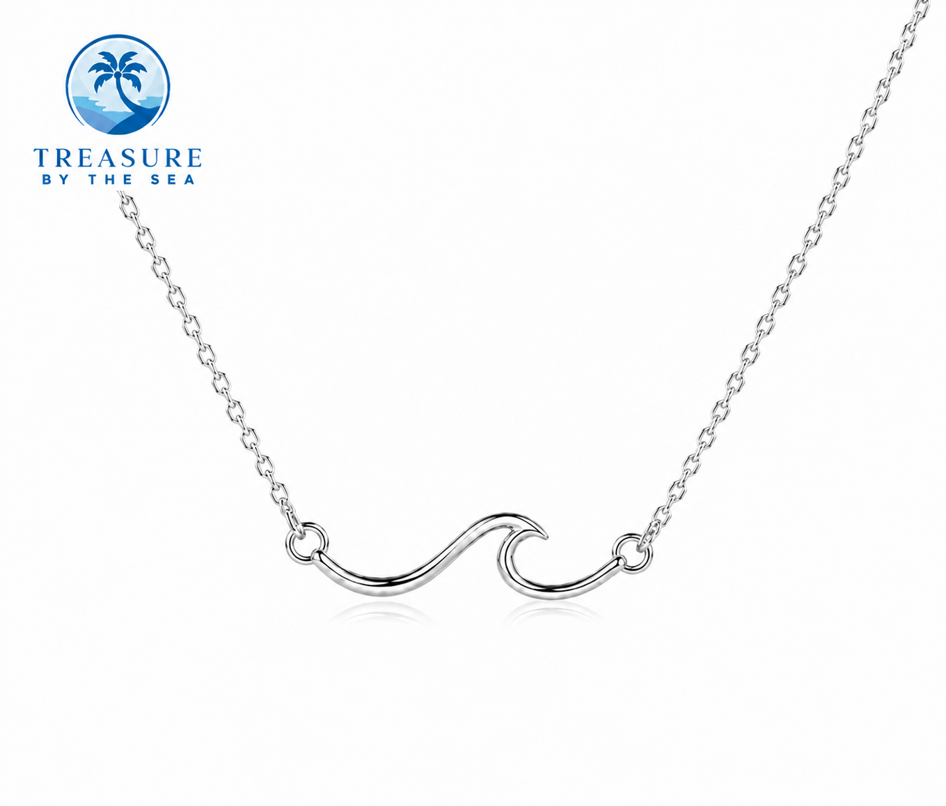 Ocean Wave Necklace Silver