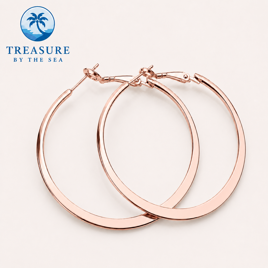 Rose Gold Hoops Stainless Steel