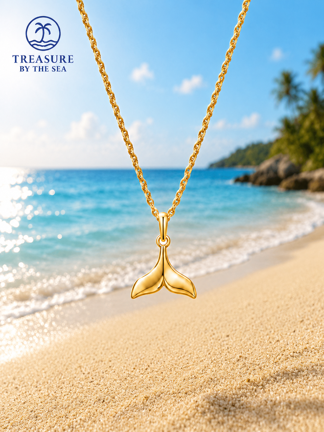 Golden Mermaid Tail Stainless Steel Necklace