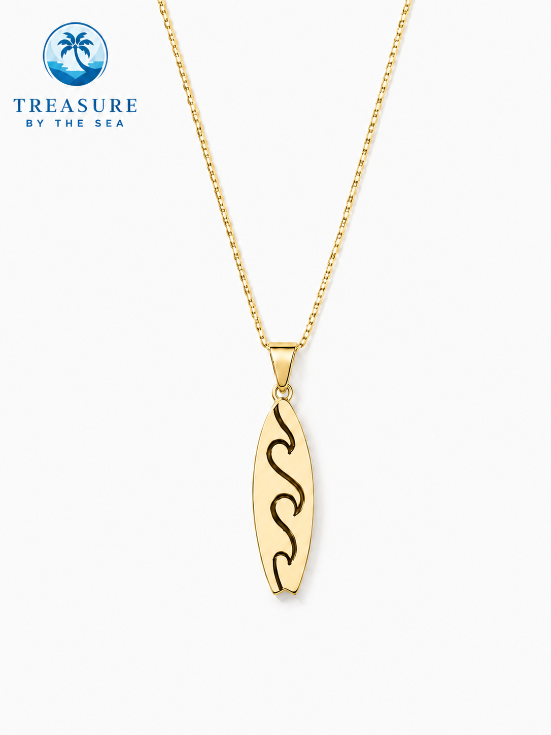 Ocean Swell Gold Stainless Steel Necklace