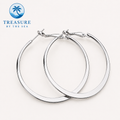 Silver Hoop Earrings Stainless Steel