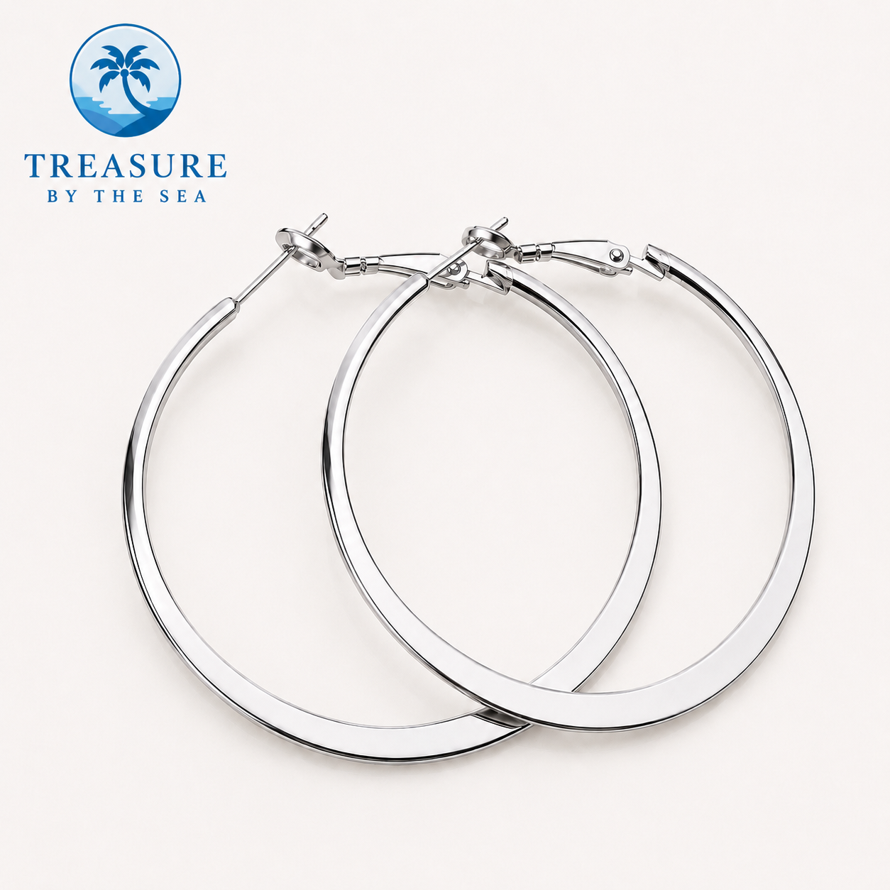 Silver Hoop Earrings Stainless Steel