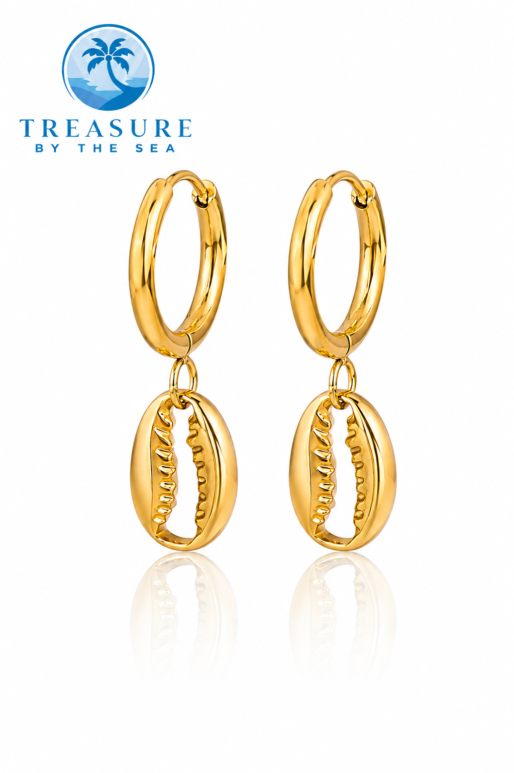 Cowrie Shell Earrings Stainless Steel