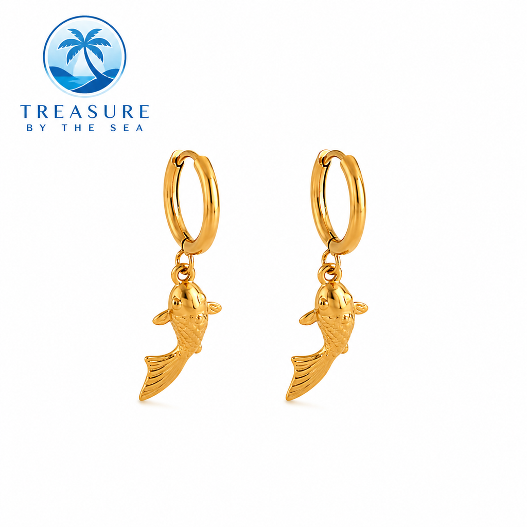 Koi Golden Earrings Stainless Steel