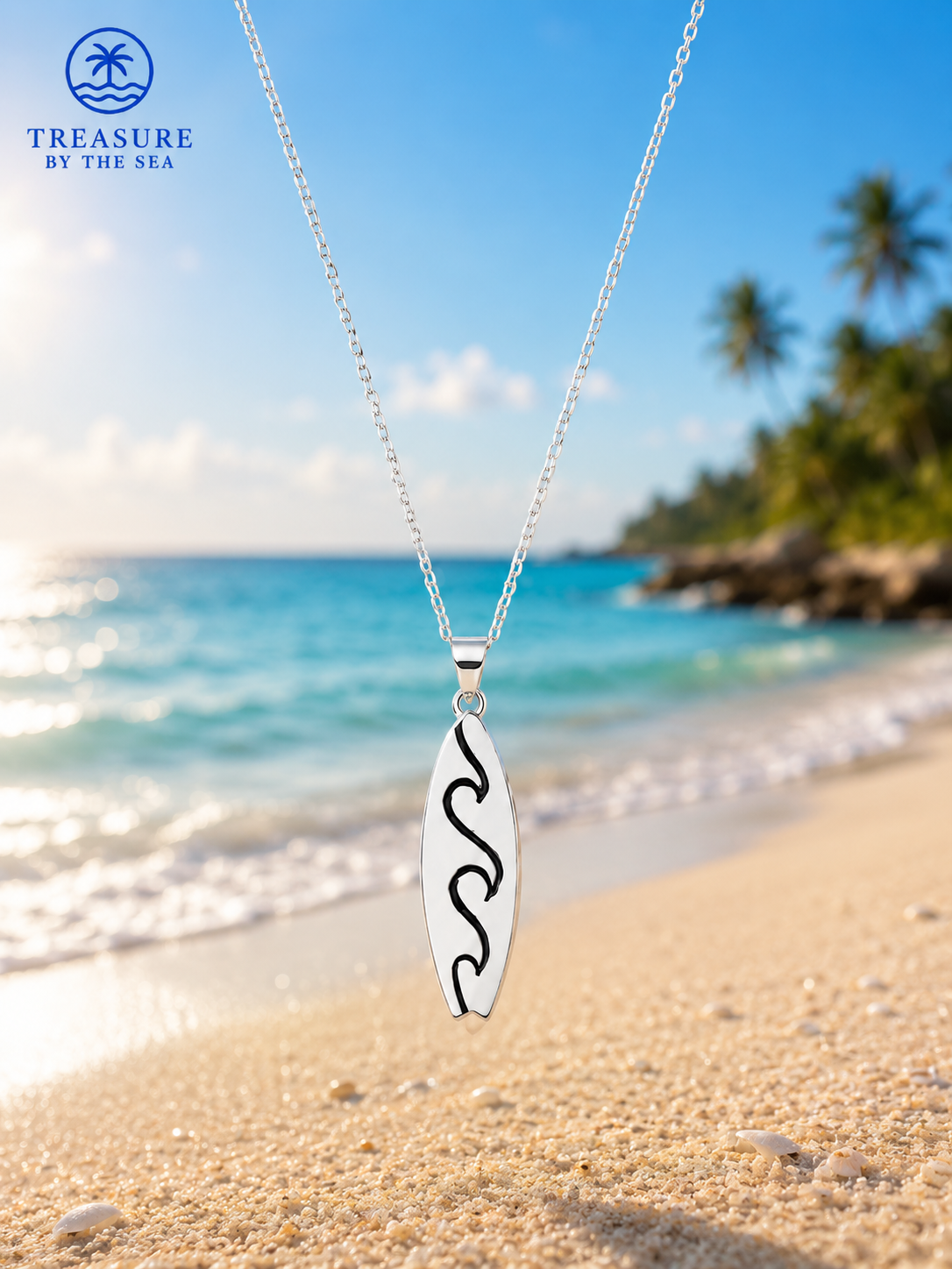 Ocean Swell Silver Stainless Steel Necklace