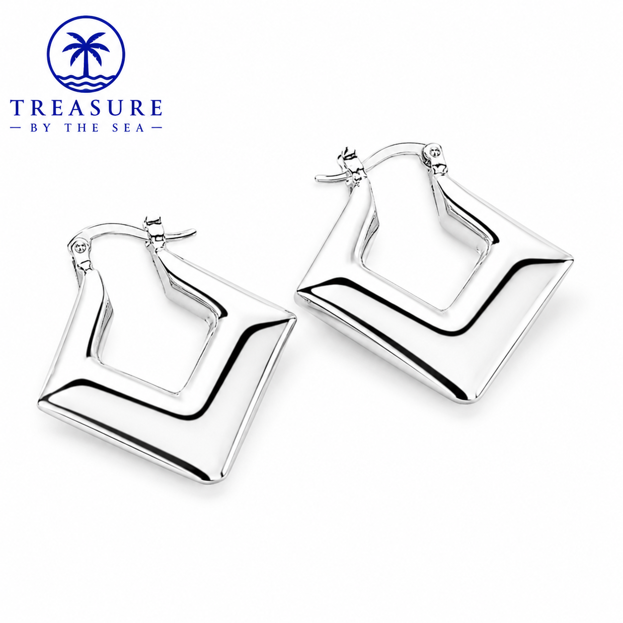Sterling Silver Square Hoop Earrings