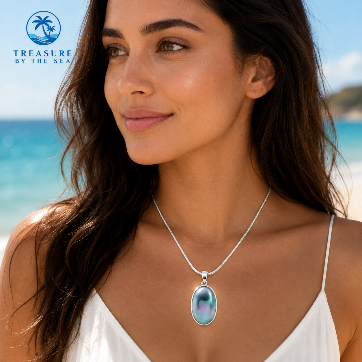 Ocean Aura Necklace Silver