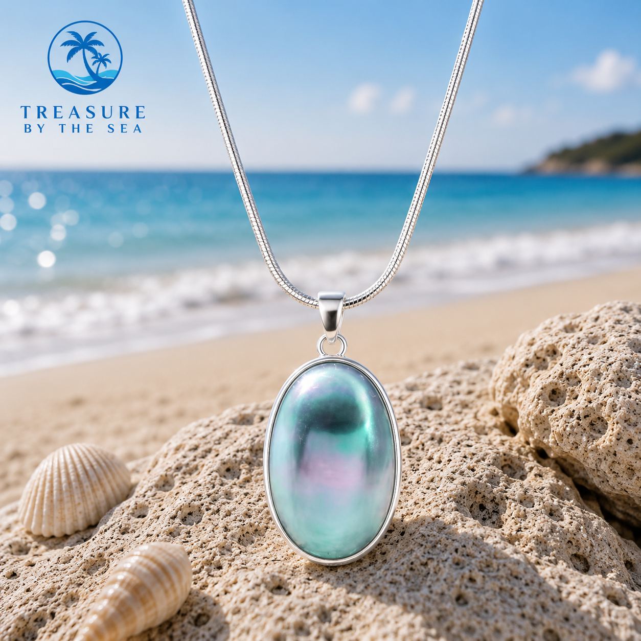 Ocean Aura Necklace Silver
