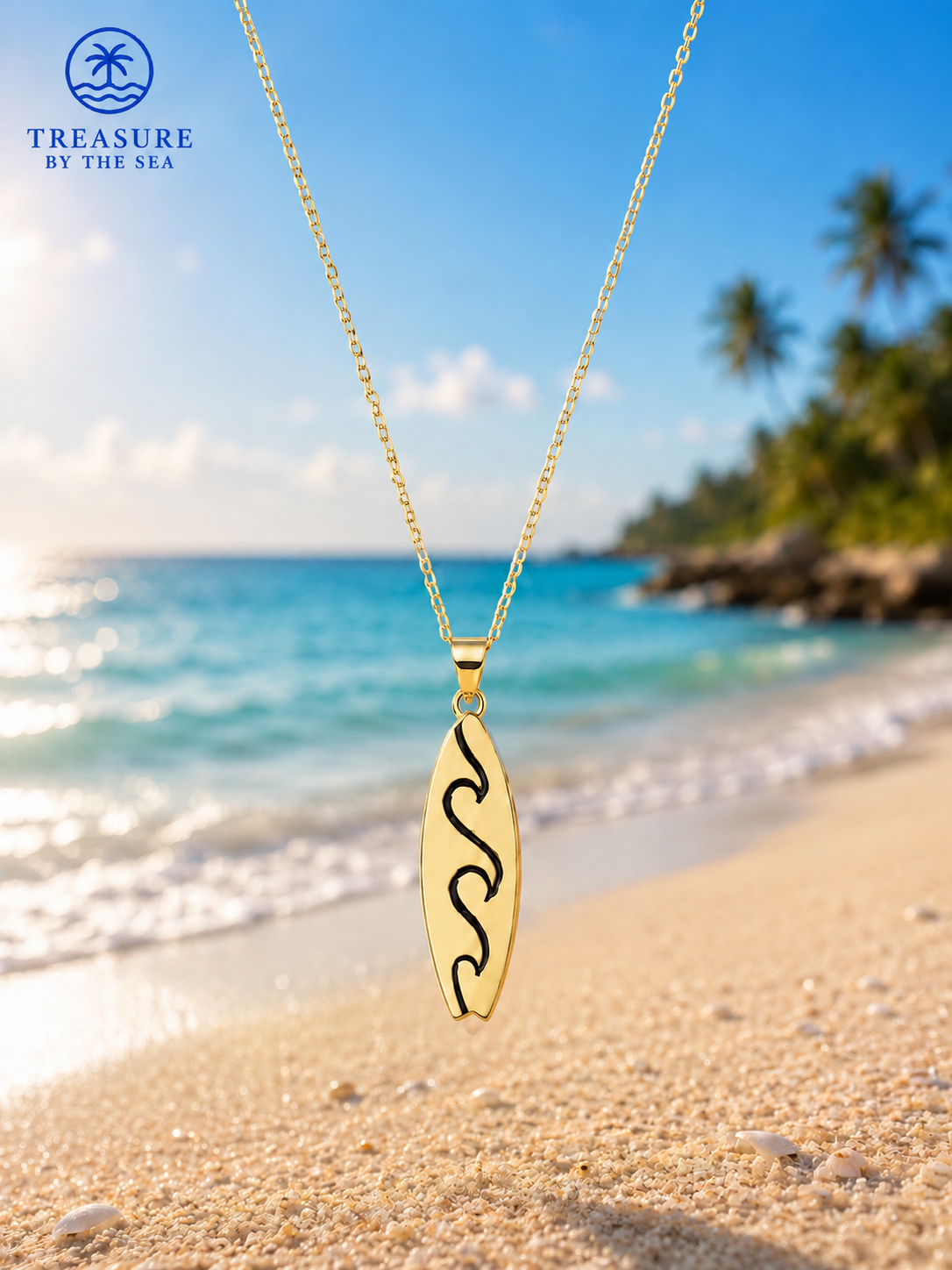Ocean Swell Gold Stainless Steel Necklace