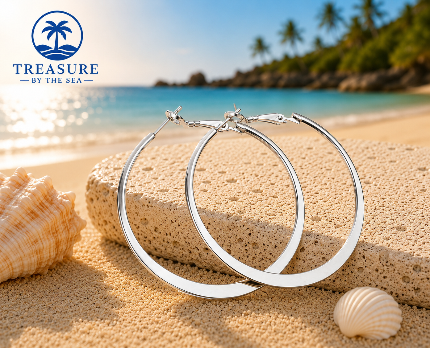 Silver Hoop Earrings Stainless Steel