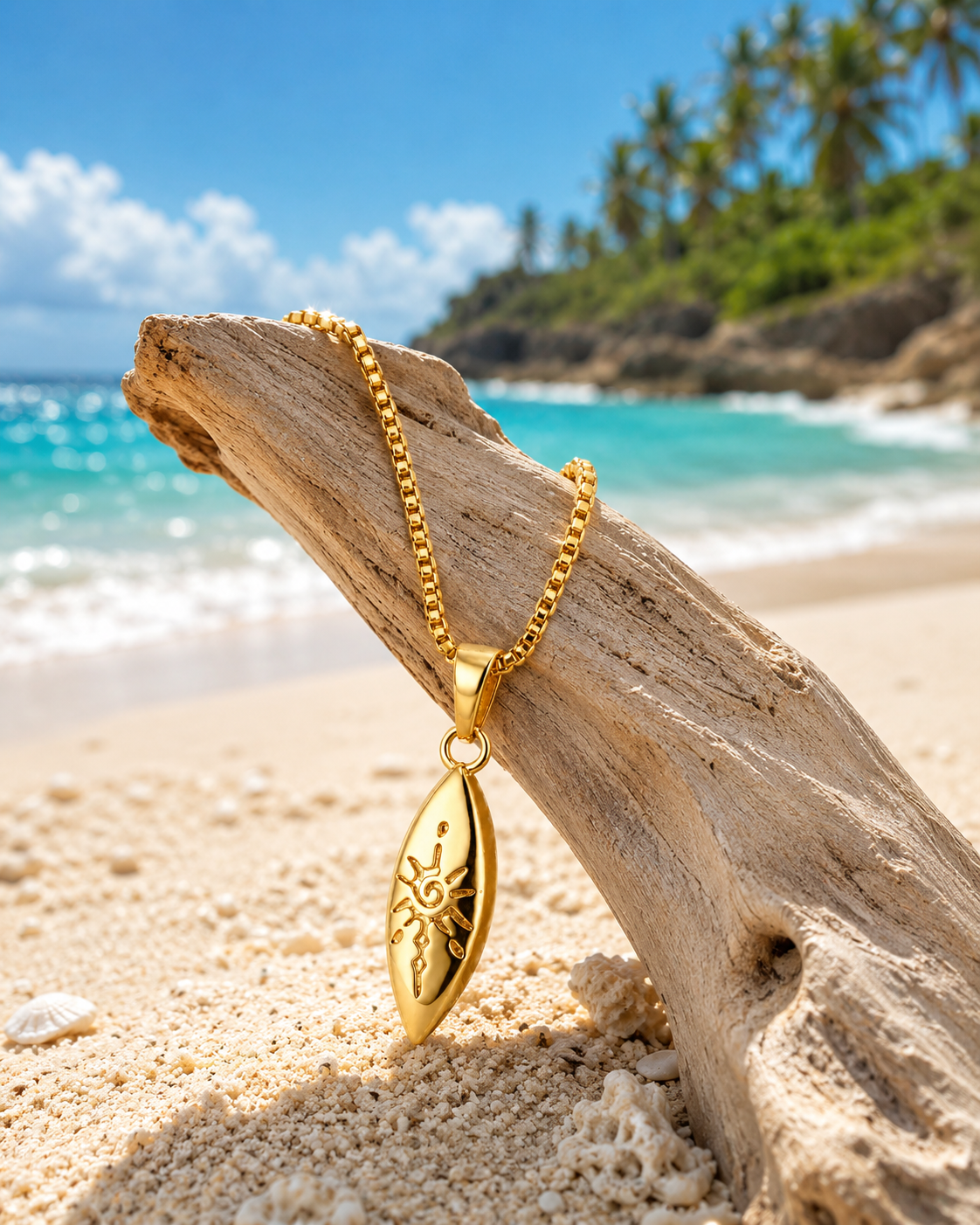 Sunlit Surfboard Necklace