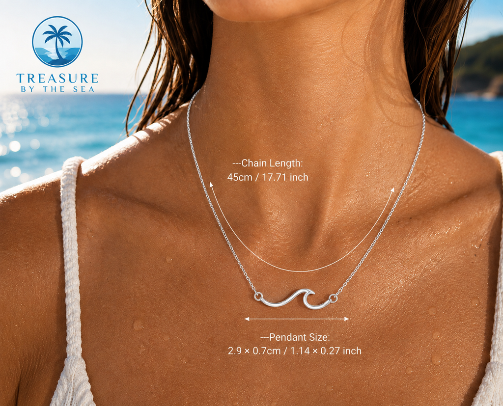 Ocean Wave Necklace Silver