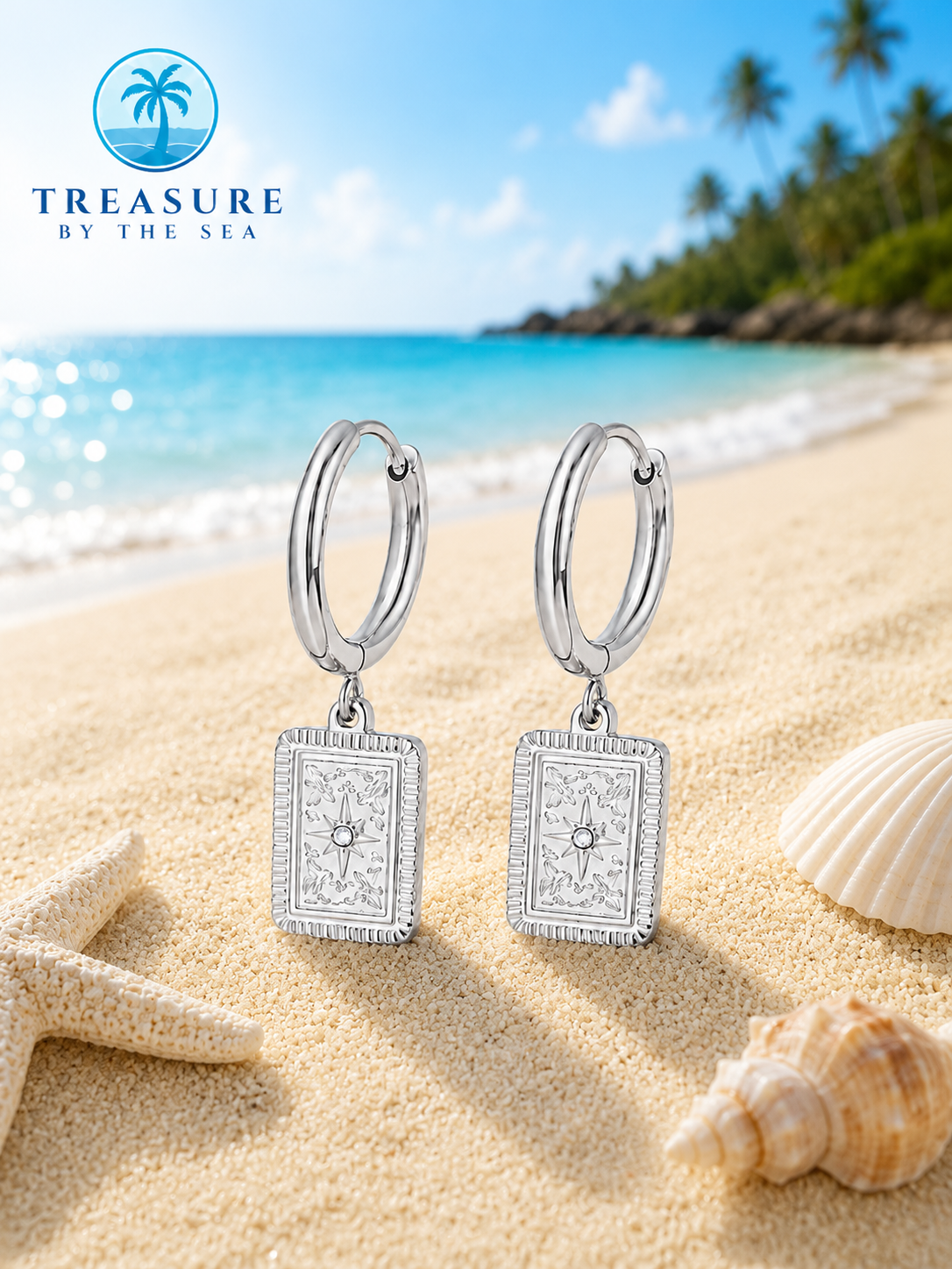 Silver Celestial Drop Earrings