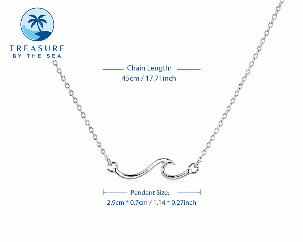 Ocean Wave Necklace Silver