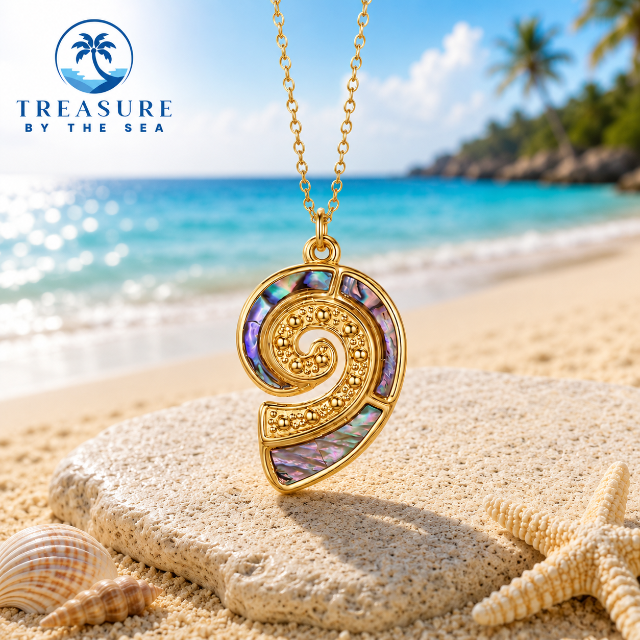 Paua Ocean Spiral Necklace