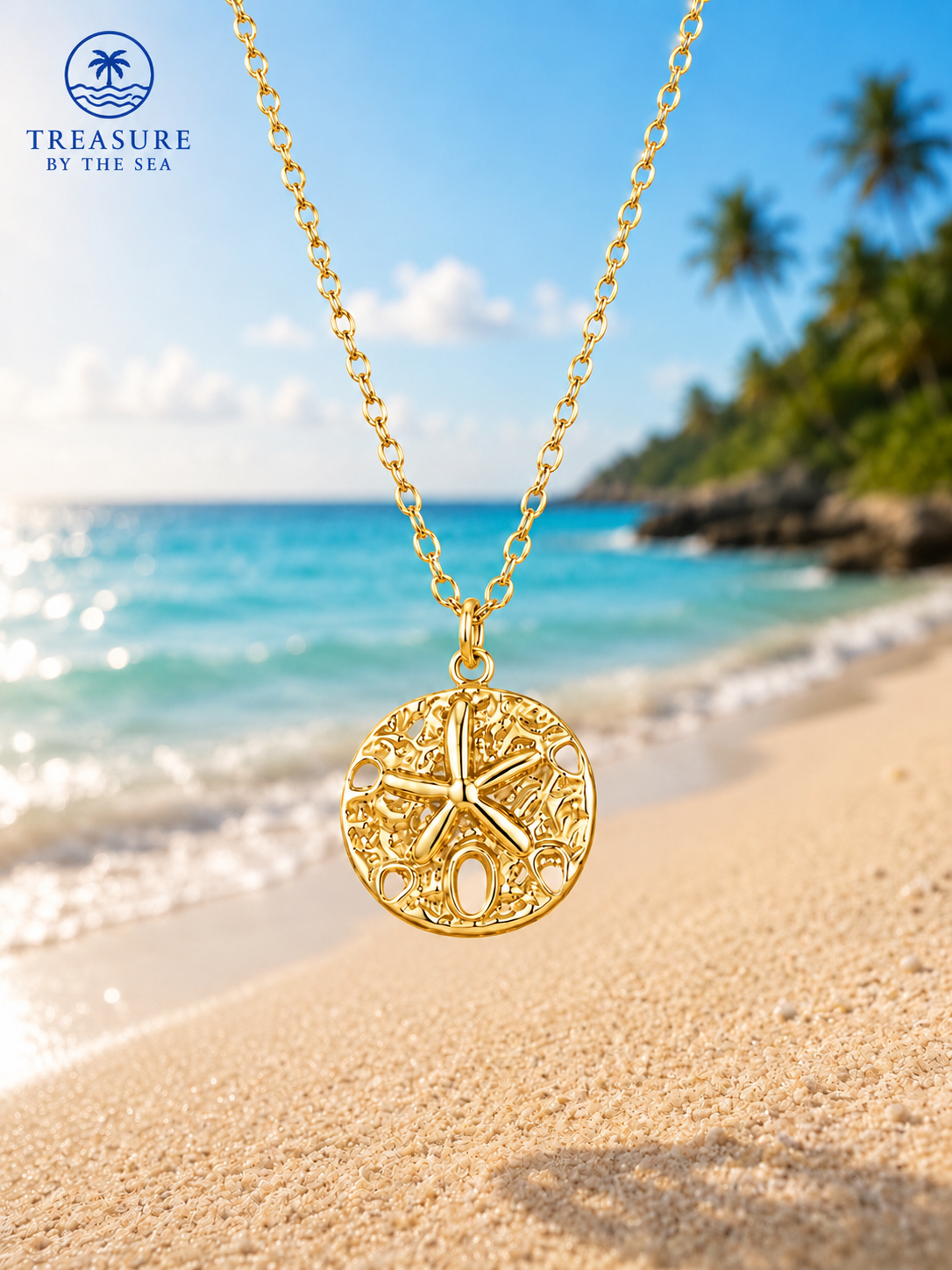 Coastal Sand Dollar Gold Stainless Steel