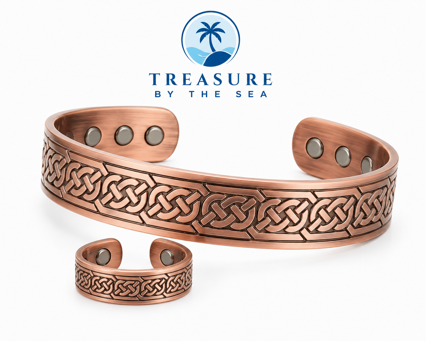 Celtic Copper Bracelet and Ring Set