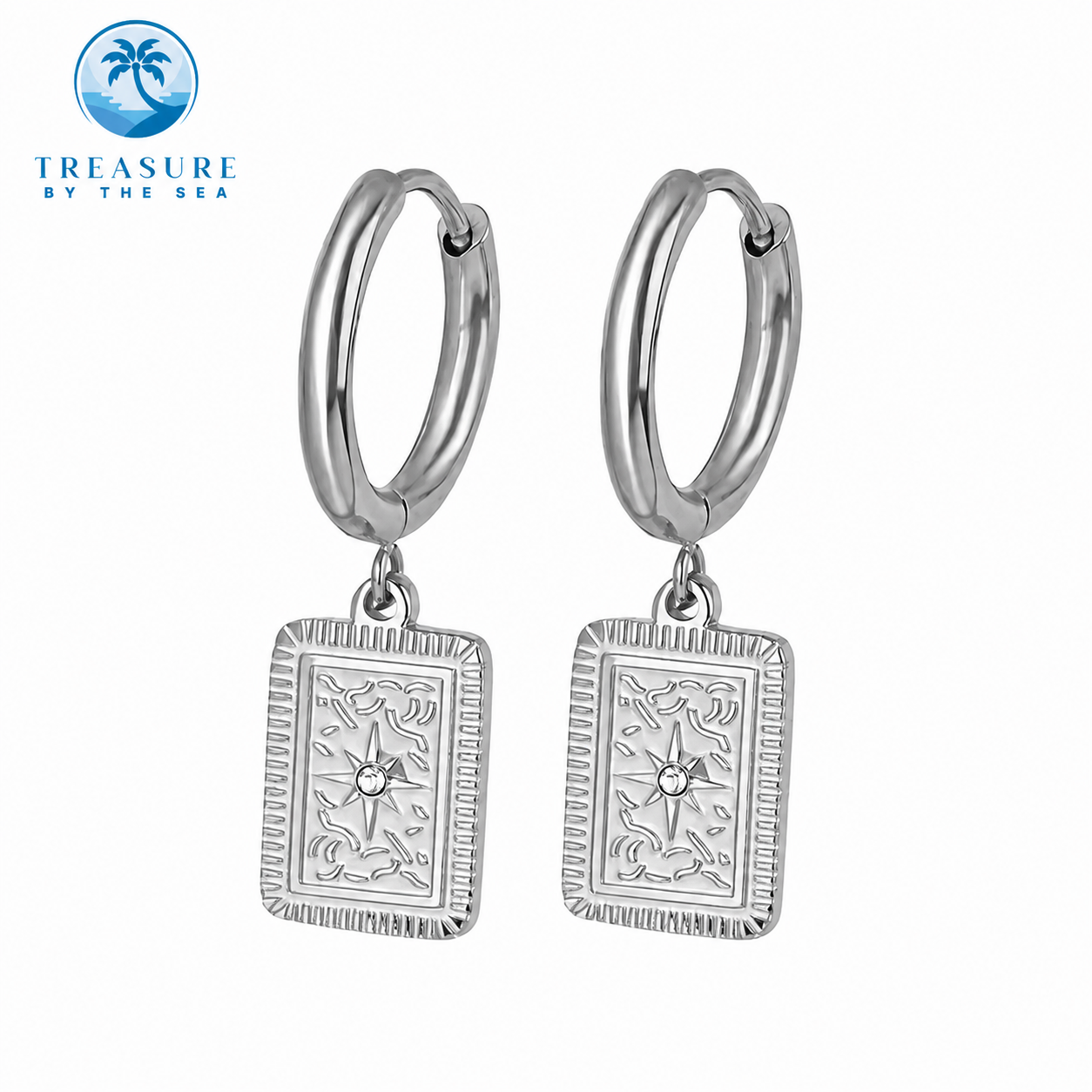 Silver Celestial Drop Earrings
