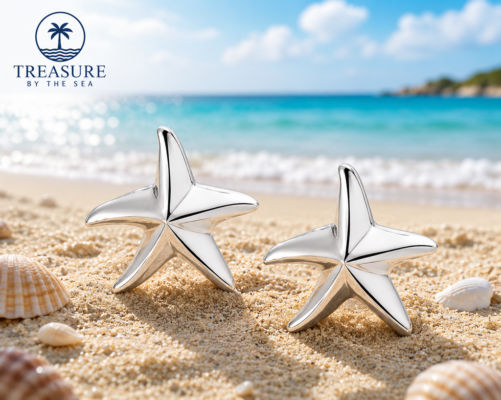 Sterling Silver Starfish Studs