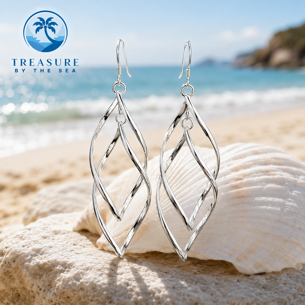 Coastal Twist Silver Earrings