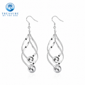 Coastal Twist Ball Silver Earrings
