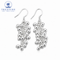 Silver Cluster Drop Earrings