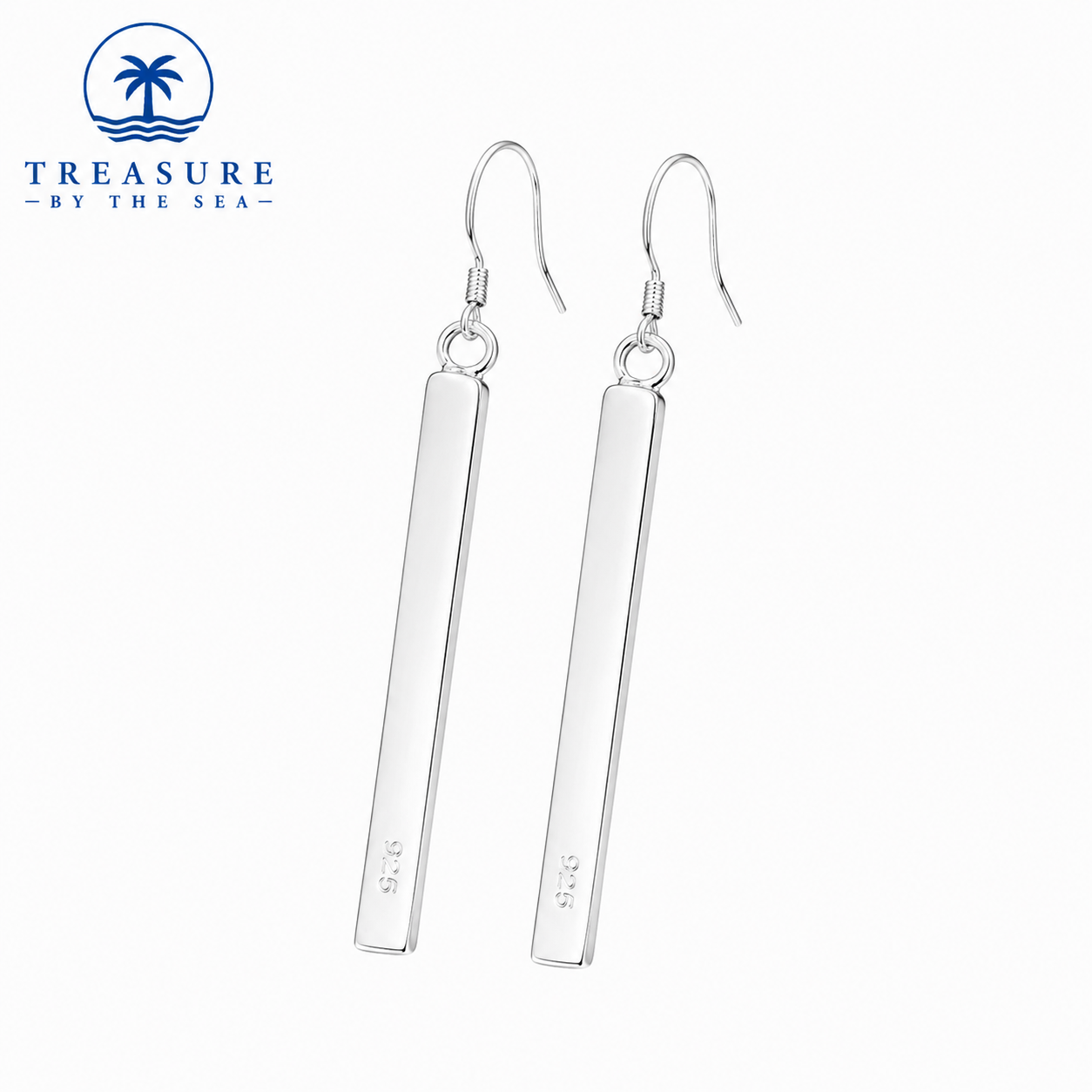 Silver Bar Drop Earrings