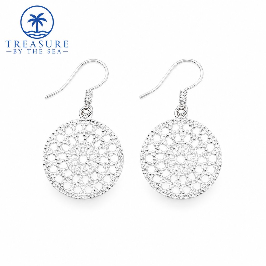 Coastal Filagree Disc Earrings