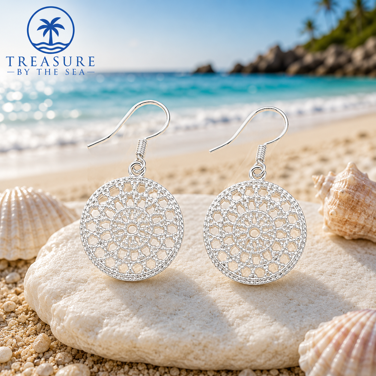Coastal Filagree Disc Earrings