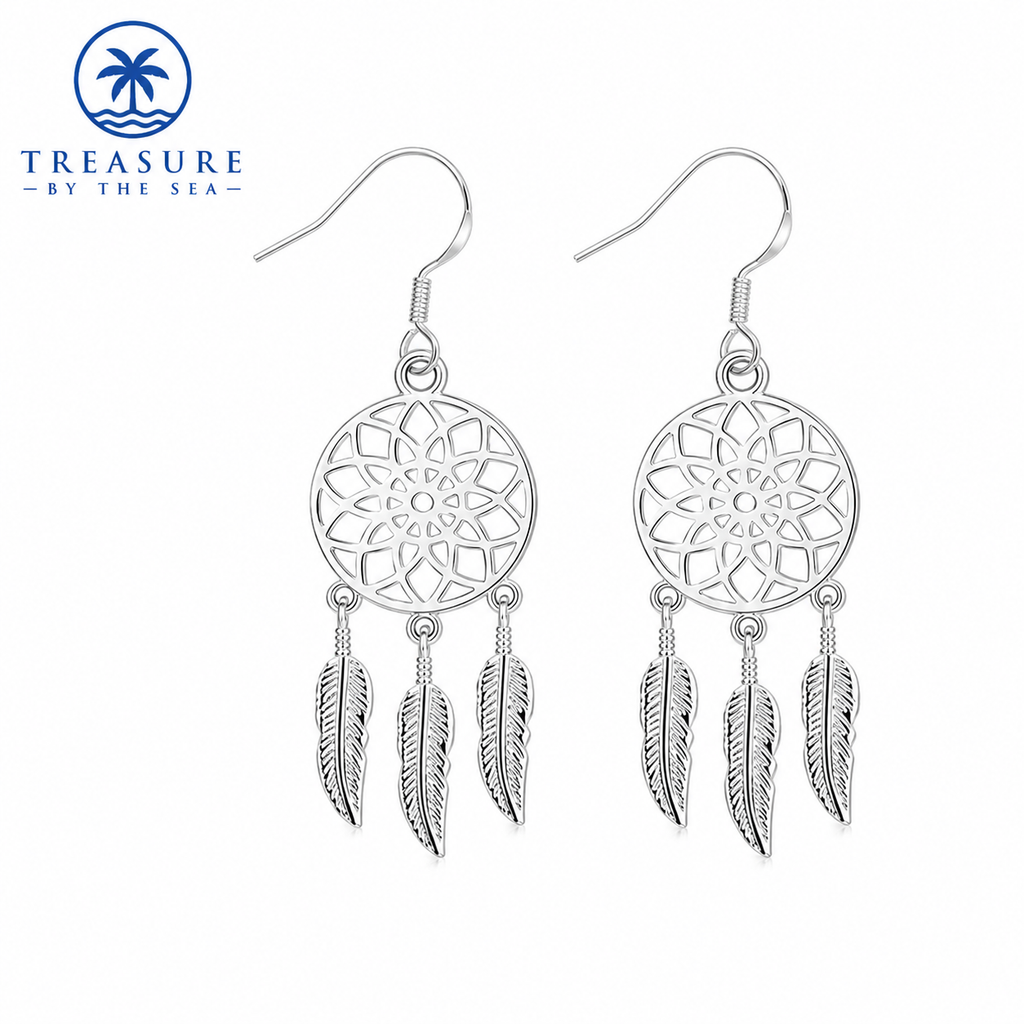 Sterling Silver Dreamcatcher Earrings Large