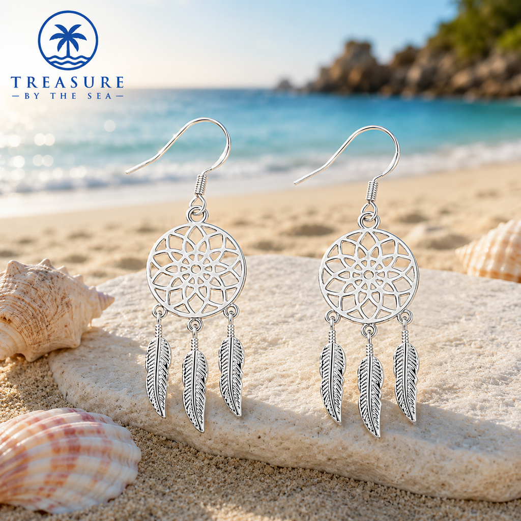Sterling Silver Dreamcatcher Earrings Large