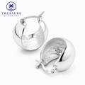 Sterling Silver wide small hoop Earrings
