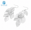 Sterling Silver Leaf Statement Earrings