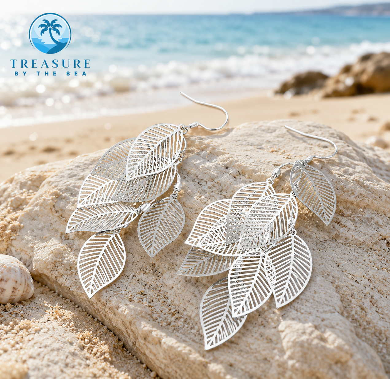 Sterling Silver Leaf Statement Earrings