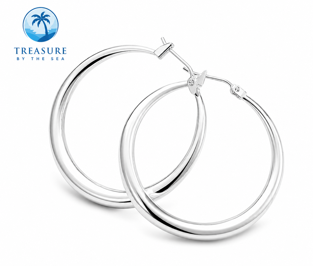 Silver Hoop Earrings (medium)