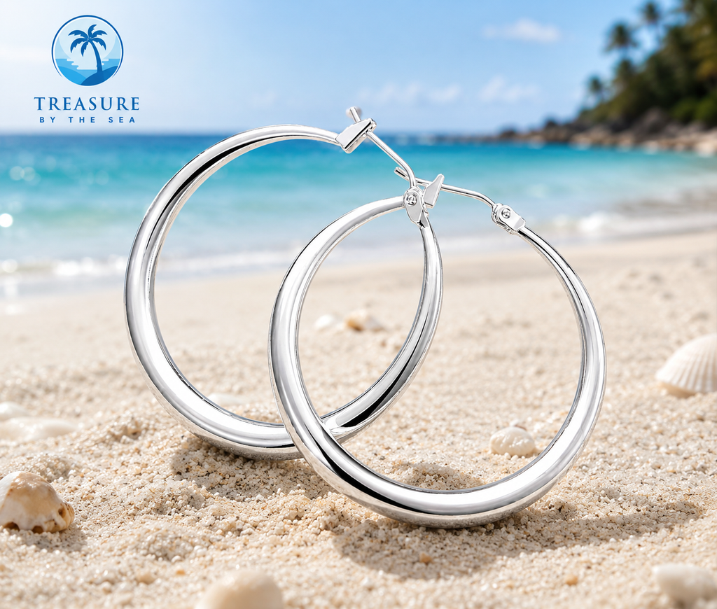 Silver Hoop Earrings (medium)