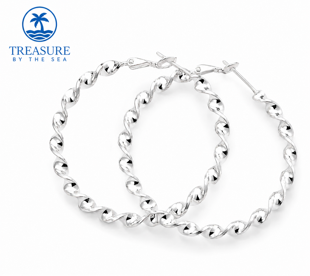 Sterling Silver Twisted Hoop Earrings