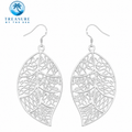 Sterling Silver Large Leaf Earrings