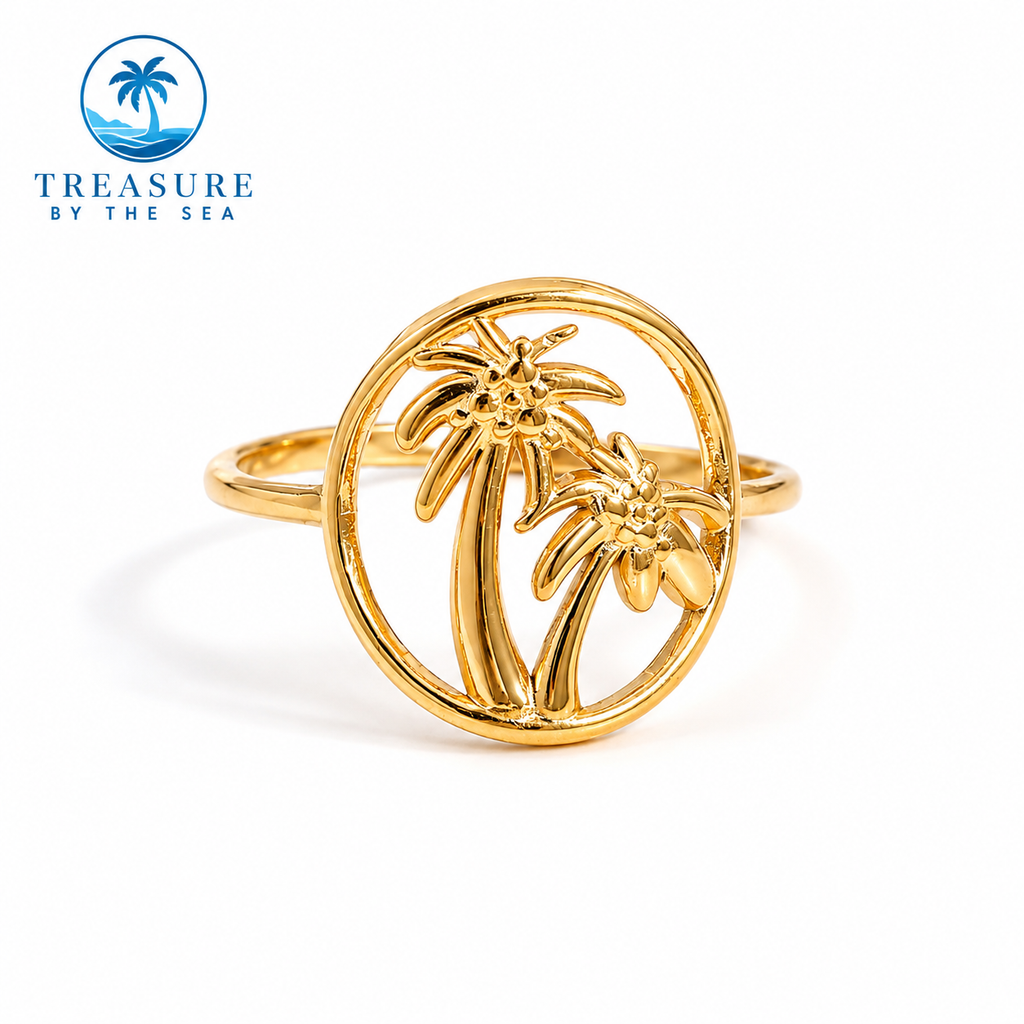 Golden Palm Ring Adjustable