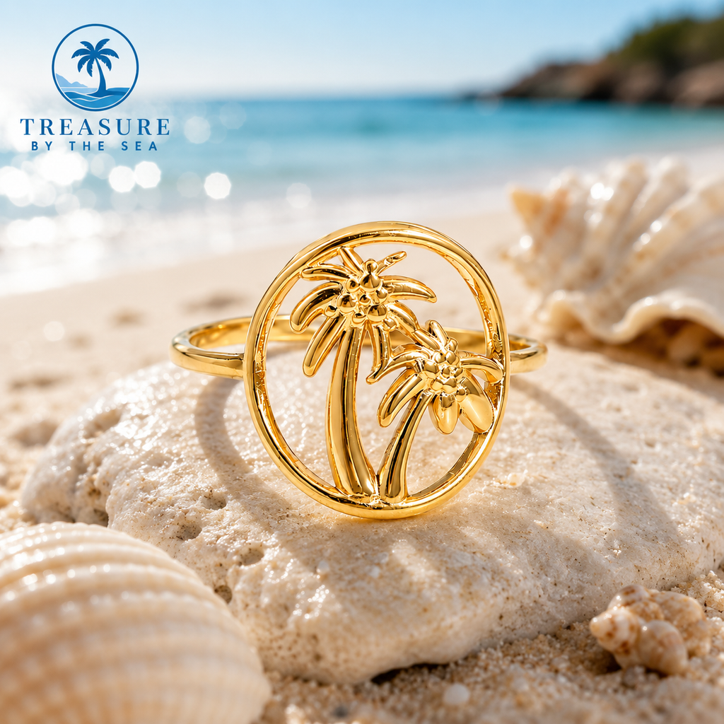 Golden Palm Ring Adjustable