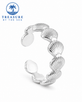 Silver Seashell Adjustable Ring
