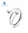 Silver Ocean Tide Wrap Ring Adjustable