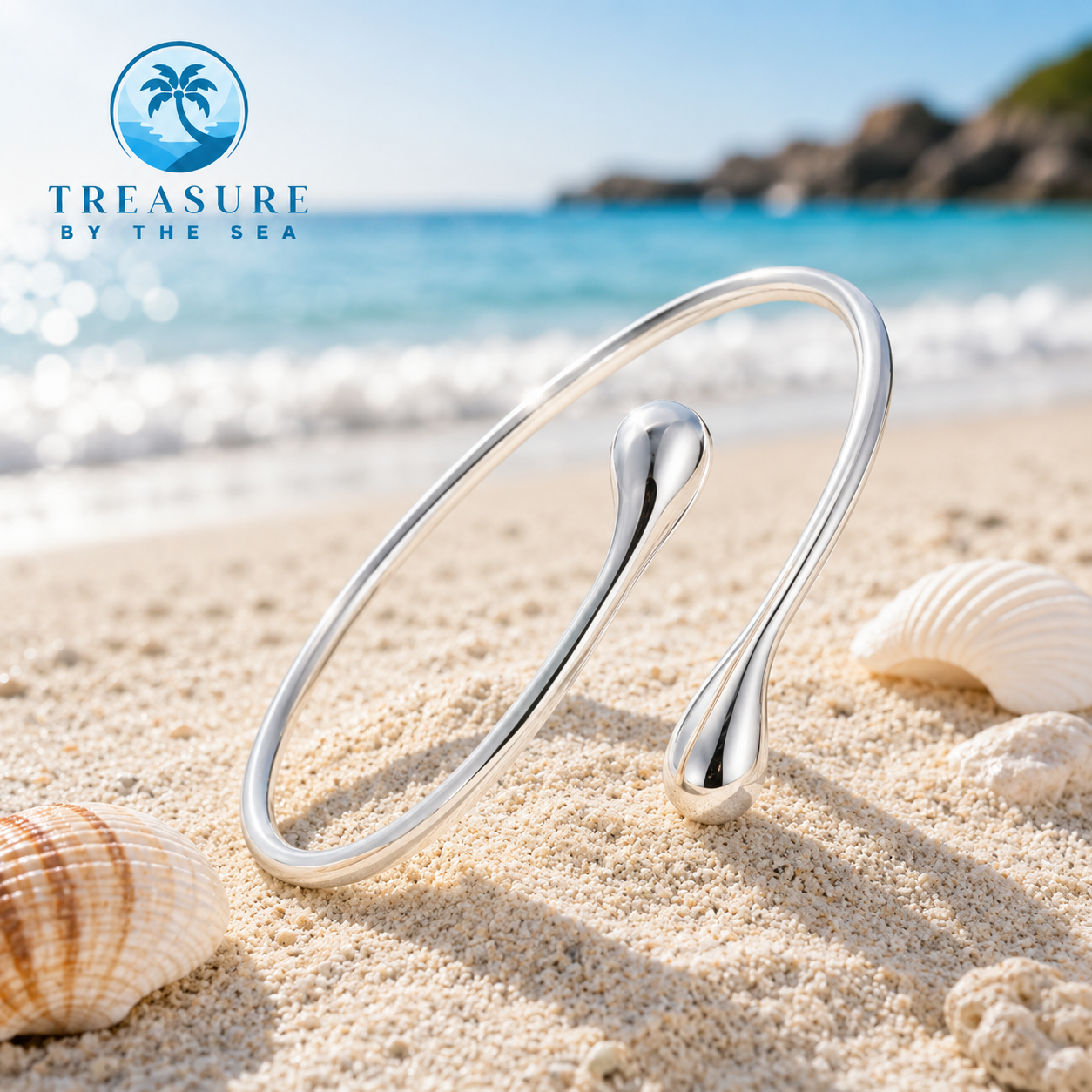 Sterling Silver Ocean Dew Cuff Bracelet