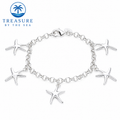 Sterling Silver Starfish Charm Bracelet